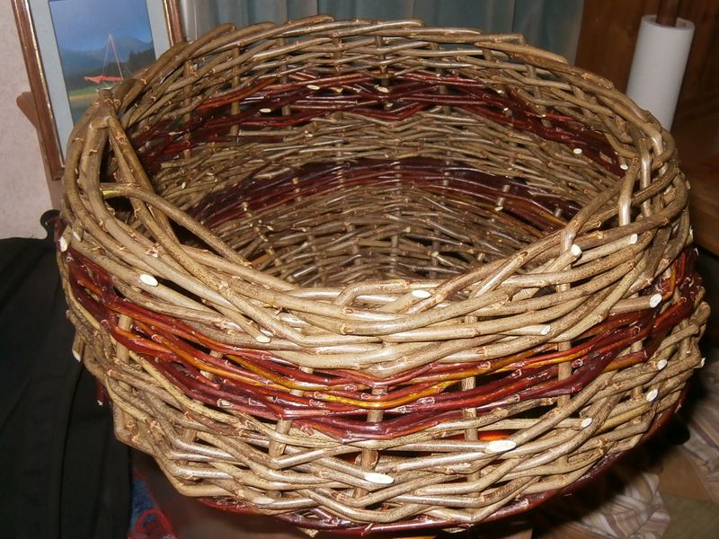 A sturdy log basket