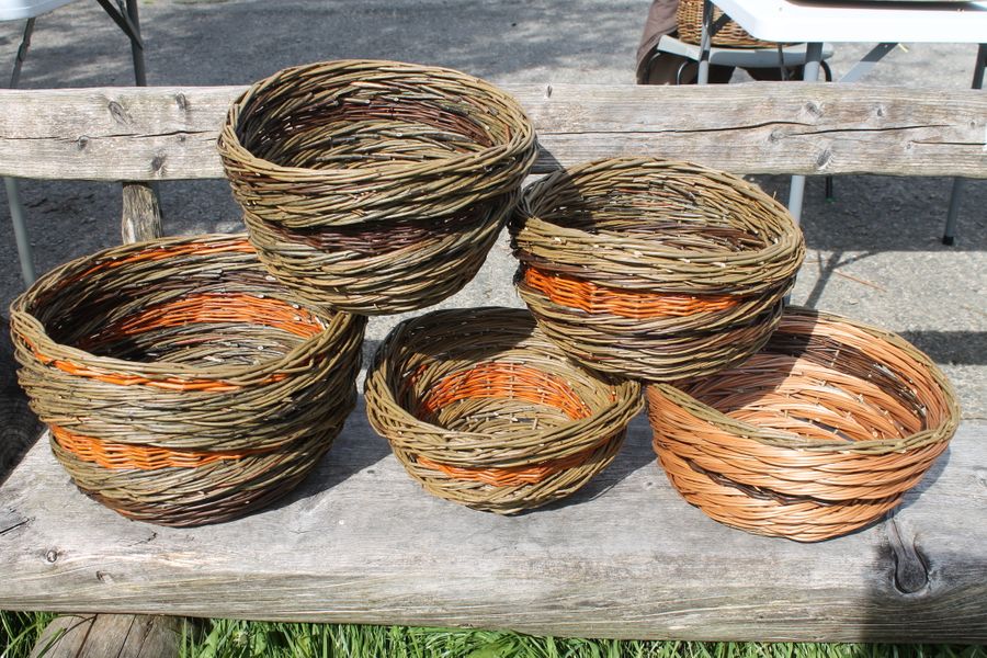 completed rope coil basket
