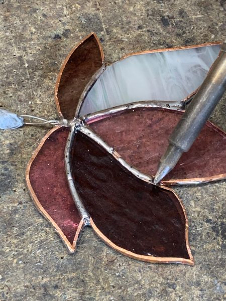 Soldering the copper foiled pieces