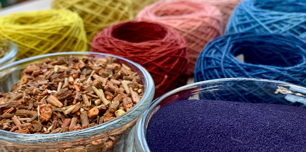 Different types of natural dye. Adjective, substantive and vat.