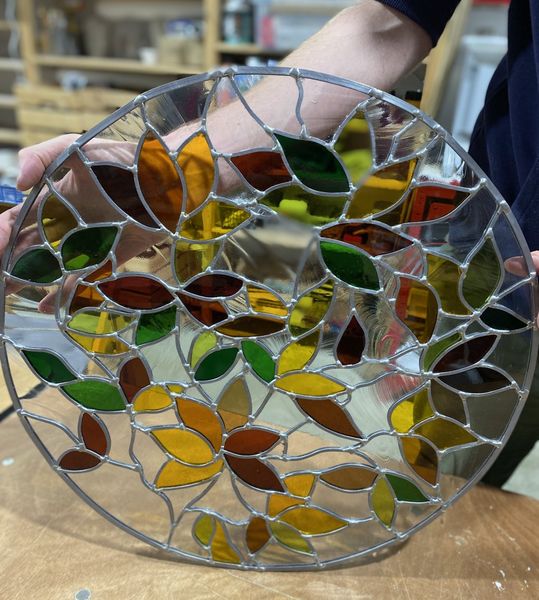 David created this intricate leaded window on this 5-day course