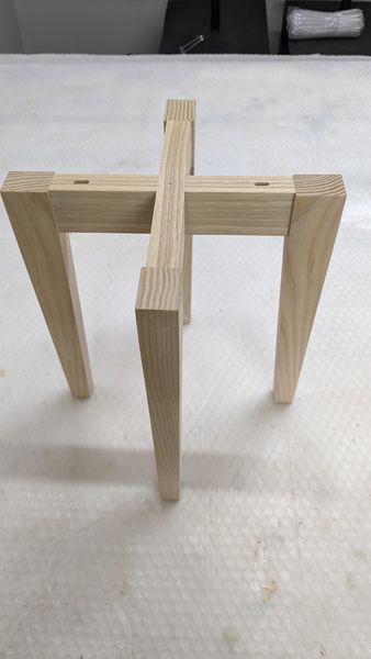 The glued rail and leg assembly