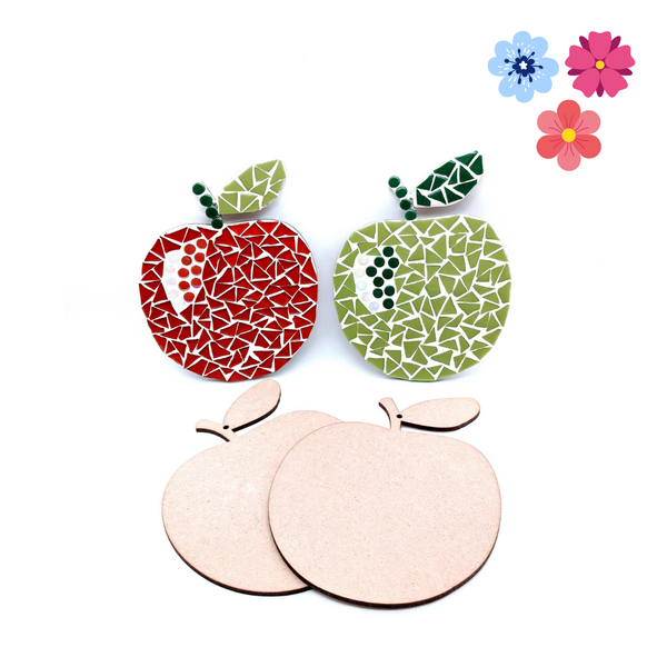 Red and Green Apple Coaster Mosaic Kit - 2 pack