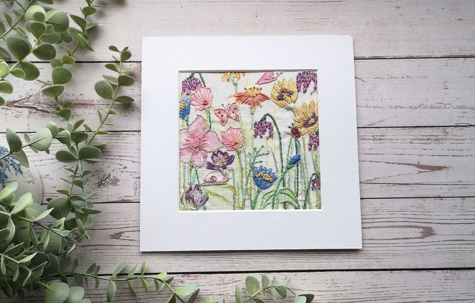 Spring garden crewel and Embroidery Pattern
