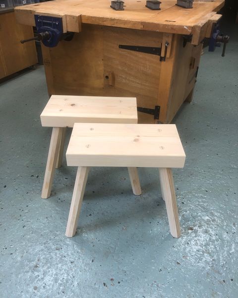 Completed pair of saw benches