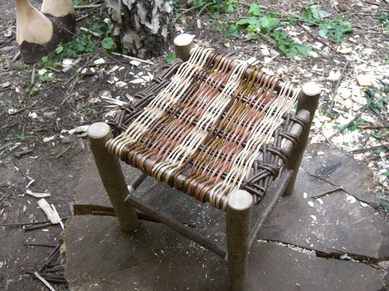 Rustic willow stool
