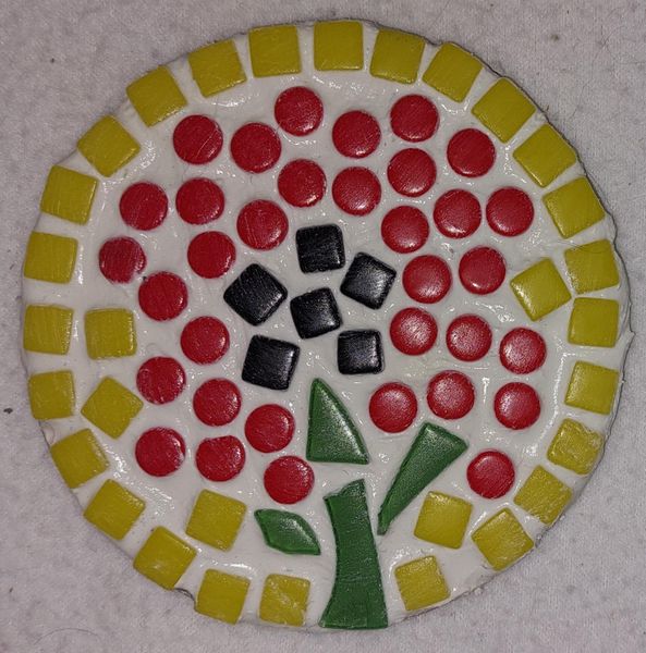 Grouted coaster mosaic. 