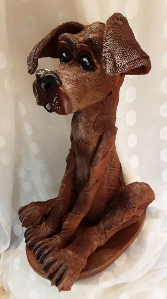 Trusty Rusty Fabric Sculpted Dog