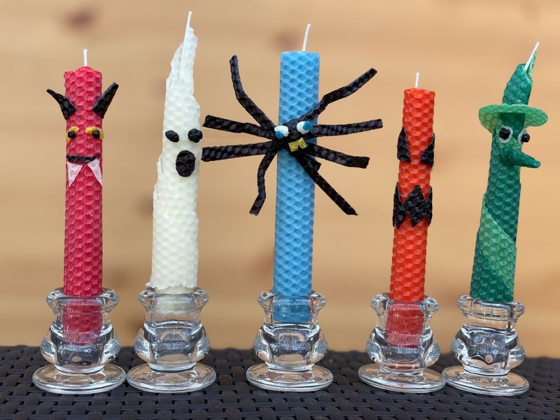 Rolled Beeswax Halloween Candles