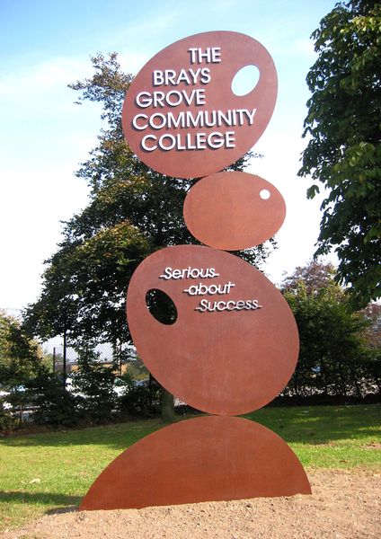 Philip's work - Sculptural school sign made from Corten steel