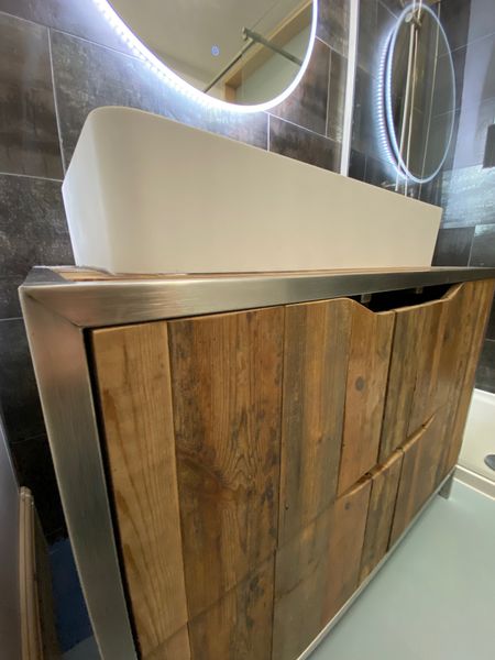 Philip's work - Bathroom vanity cabinet frame made from stainless steel