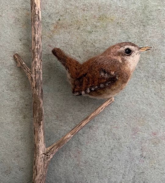 Needle Felted Jenny Wren  - part of the Beloved British Song Birds workshop series